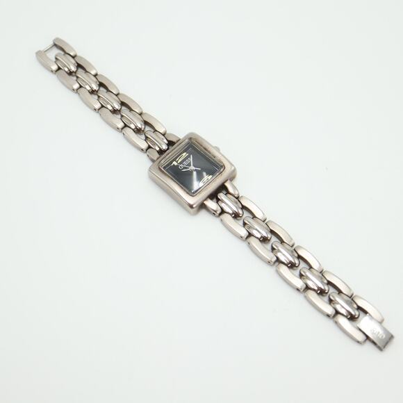 Vintage Guess Womens Square Watch 21mm Black Dial 5.25" Bracelet w New Battery - Picture 8 of 10